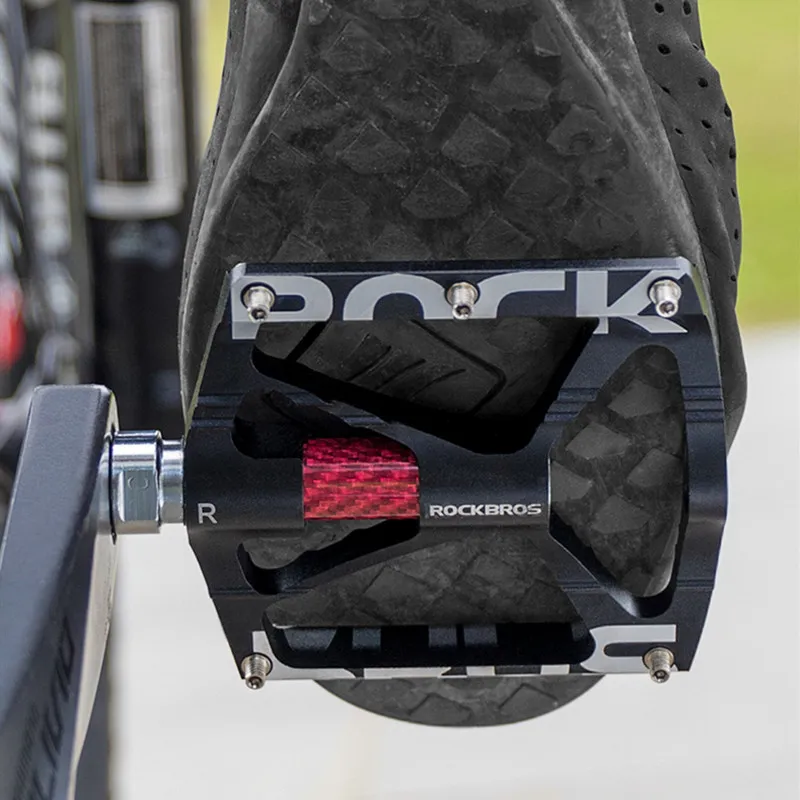 RockBros Bicycle Pedalen Legeringlagers Cycling Pedalen Platform Fiets Flat Pedal Pedalen Reflecterende anti-slip MTB-fietsaccessoires