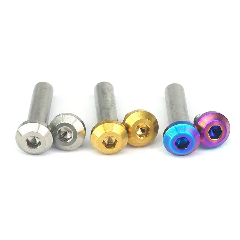 M6X1 Longueur de l'écrou moyen 18-75 mm Ti / Golden / Rainbow GR5 Boulons de titane Écrou de tige pour la suspension arrière à vélo