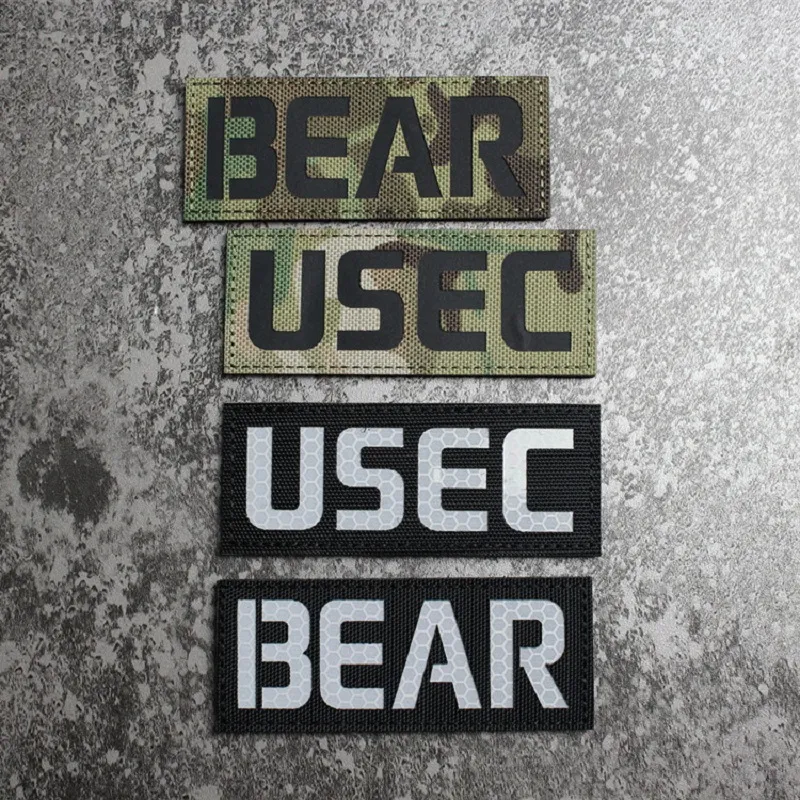 Rusia usec bear 3d patch bordir inframerah reflektif militer lencana stiker kroy emblem