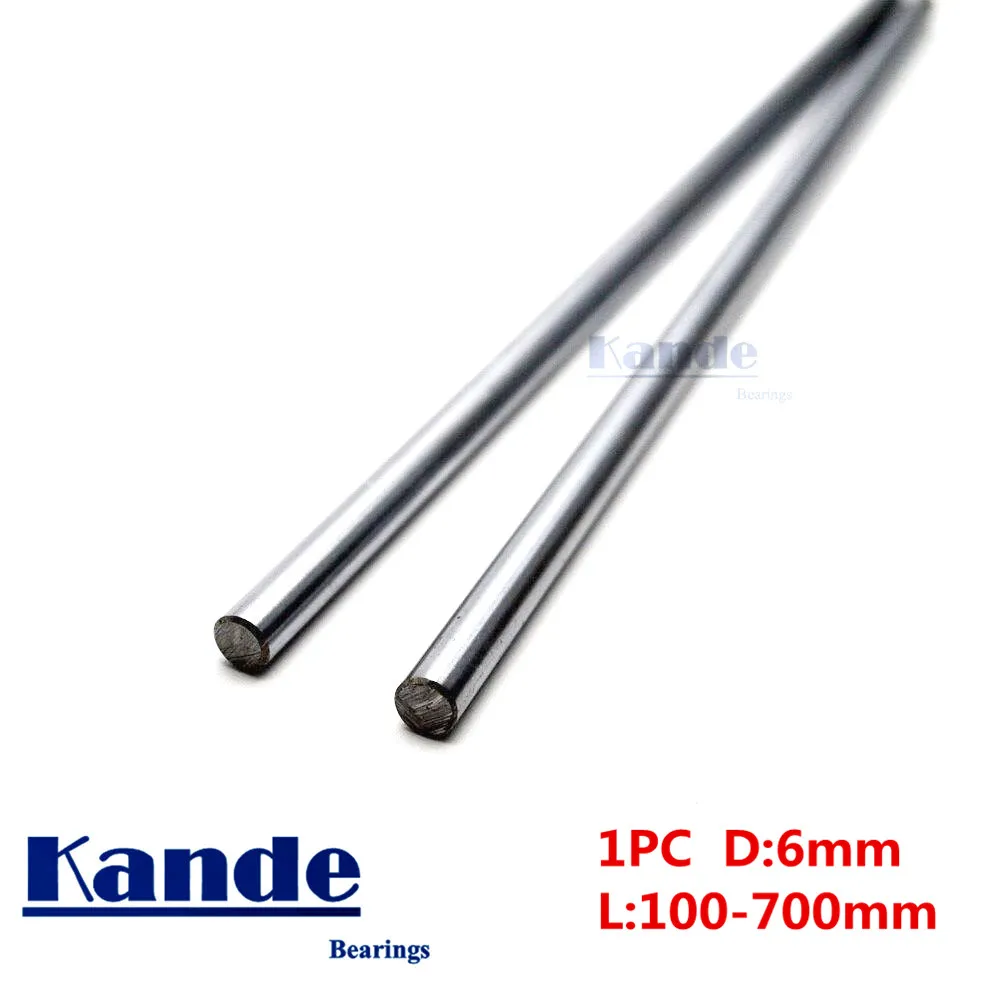 Rolamentos de Kande 1pc D: 6mm 100-600mm Chrome Plate3D Haste da haste da haste de haste de 6 mm de 6 mm