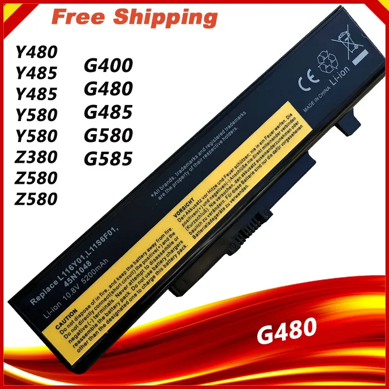 Batterijen laptop batterij voor Lenovo IdeaPad Y480 G500 G710 G700 Z580 G480 G585 Y480 Y485 Y580 Z380 Z580 G400 G485 G580 Y480N