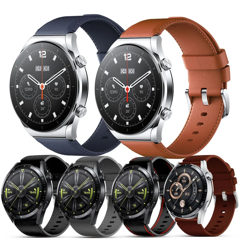 Correa 22 mm para Huawei Watch GT 2 Pro/GT 2 46 mm Band para Xiaomi Smart Watch S1 Strap para Amazfit GTR 2 2E 47 Accesorios de cuero
