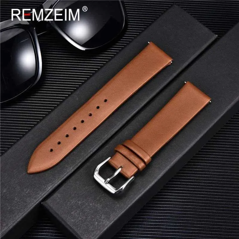 Watch Bands Ultra-thin High Quality Leather Watchband 8mm 12mm 14mm 16mm 18mm 20mm 22mm Bracelet Watch Straps Soft Leather Wristwatch BandL2404