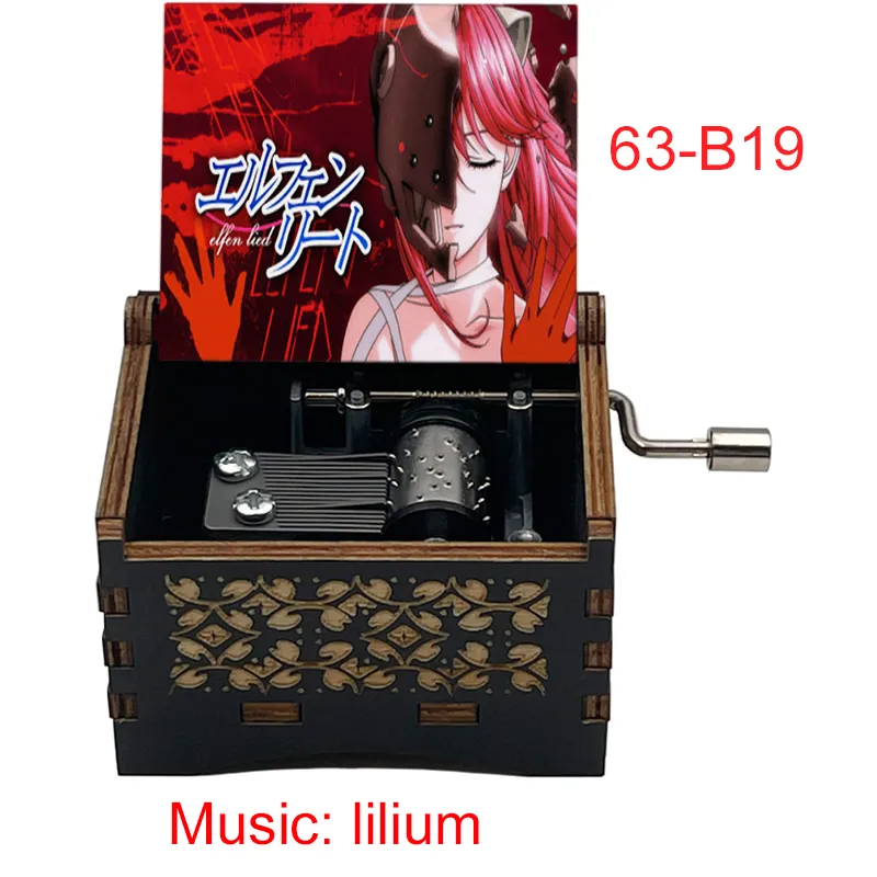 SALDA CALDA BLACO WOODEN ELFEN LEED MUSIC BOX 18 NOTE TEMA MUSICALE Lilium Testa per bambini Friend Birthday Christmas Lovely Anime Gift Anime