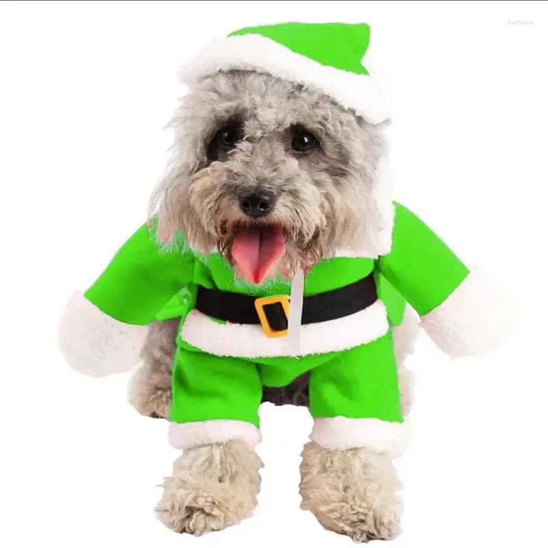 Dog Apparel Santa Costume Funny Pet Cosplay Clothes Claus Puppy Christmas Outfit Party Year Standing