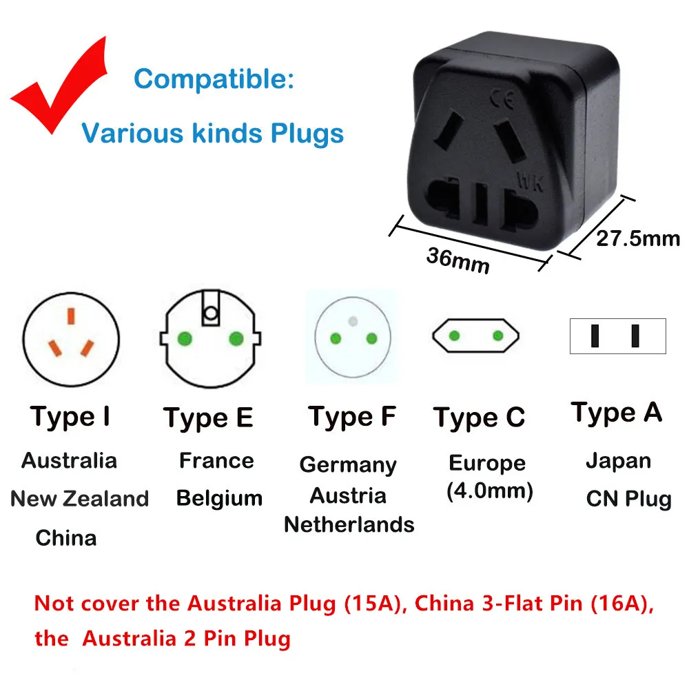 AU / US / EU à Suisse Swiss AC PULIP PULIP ADAPTER ADAPTER ADAPTER POUR TYPE J 250V 10A