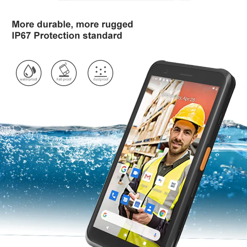 RUGLINE 5.7 inch Android Handheld PDA 2D SE4710 Barcode Scanner Cradle ...