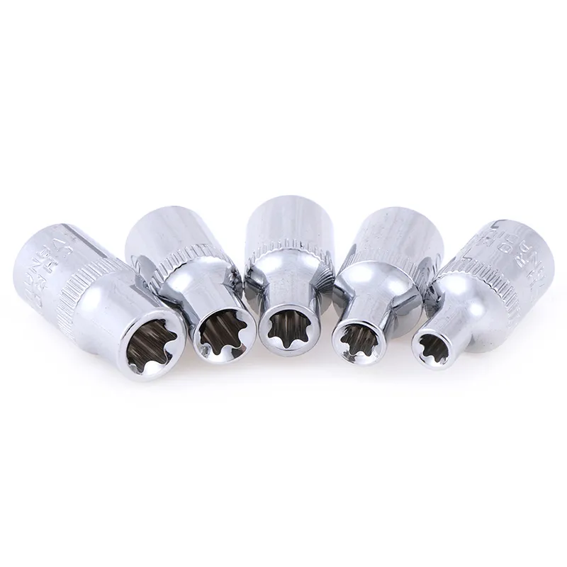 En eller 5st E-Socket-uttag 1/4 tum (6,3 mm)/3/8 "Torx Star Bit Female E-Socket Set Socket Nuts Set E4, E5, E6, E7, E8, E10