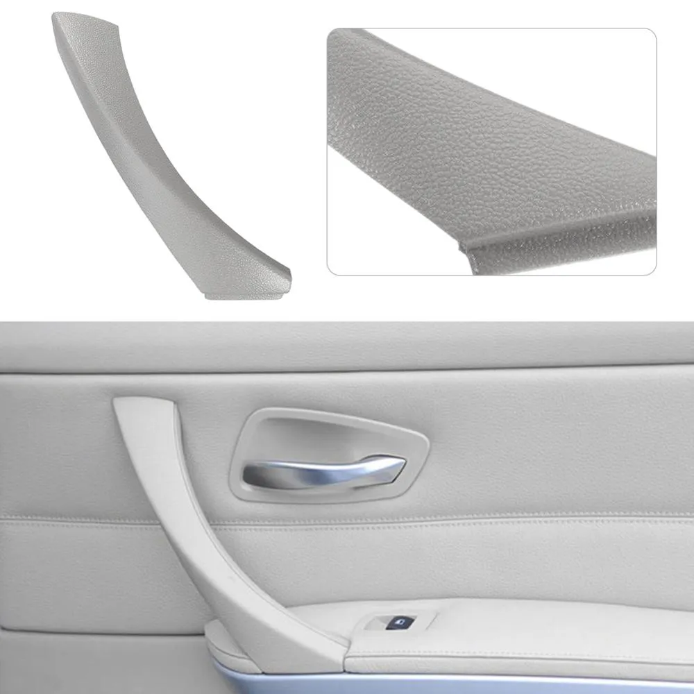 Right side Black Inner+Outer Door Panel Handle Pull Trim Cover Fits BMW E90 328i