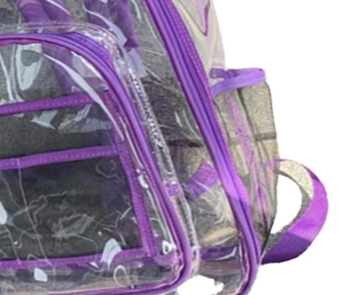 Ryggsäck Clear Transparent Plastic Material Ryggsäckar med arbetskonsert Security Travel Sporting 3 Colors6754083