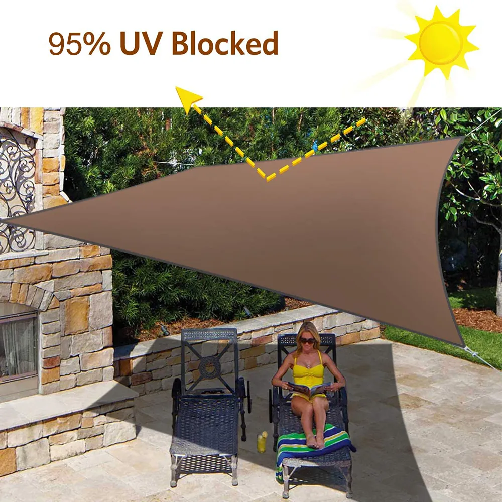 Sun impermeável marrom vela todos os tamanhos quadrados retângulo de triângulo Terrace Terrace Canopy UV-Block Sombilizando os toldos do quintal do acampamento