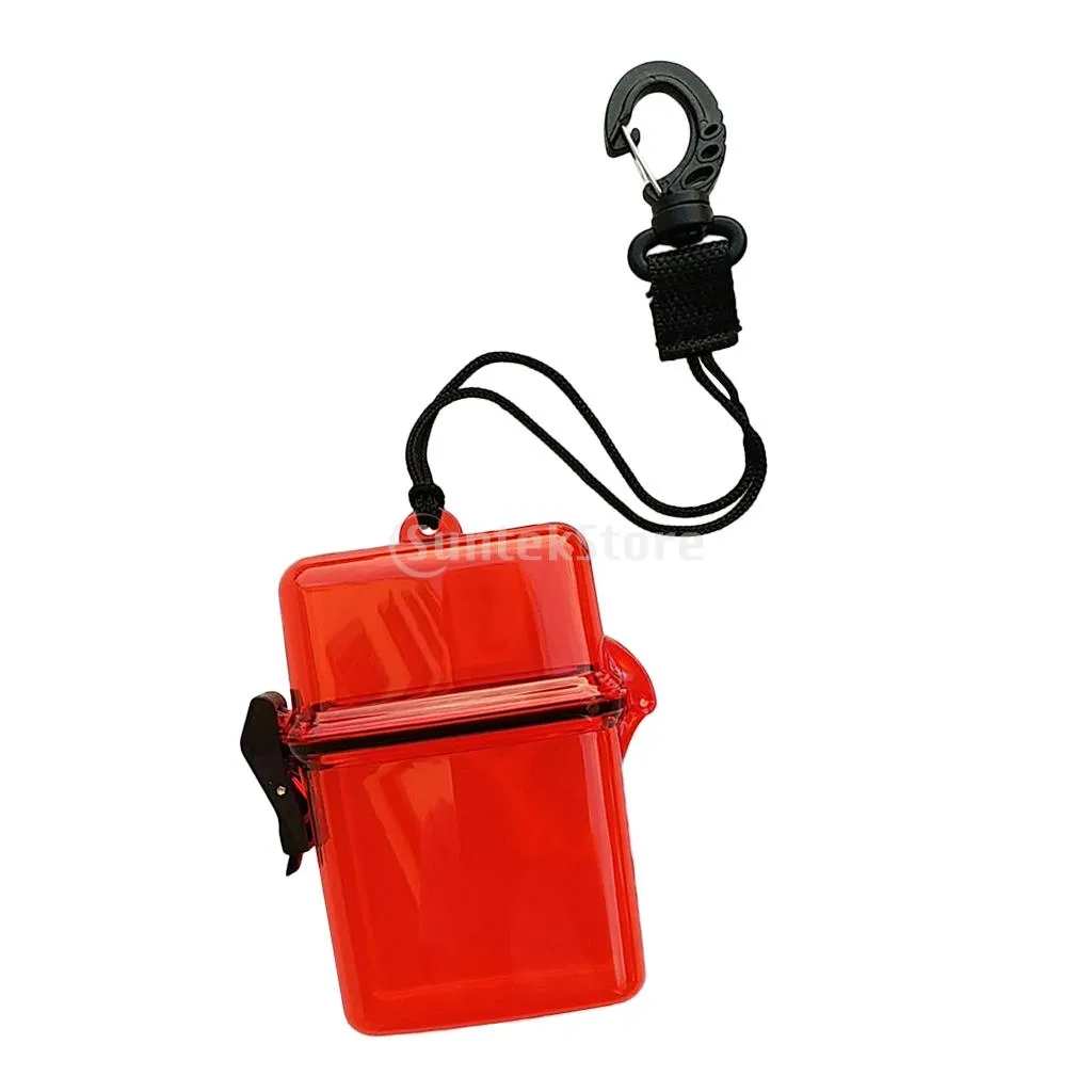 Scuba Diving Kayaking Waterproof Box Gear Accessories Container Case & Rope Clip for Money ID Cards Keys