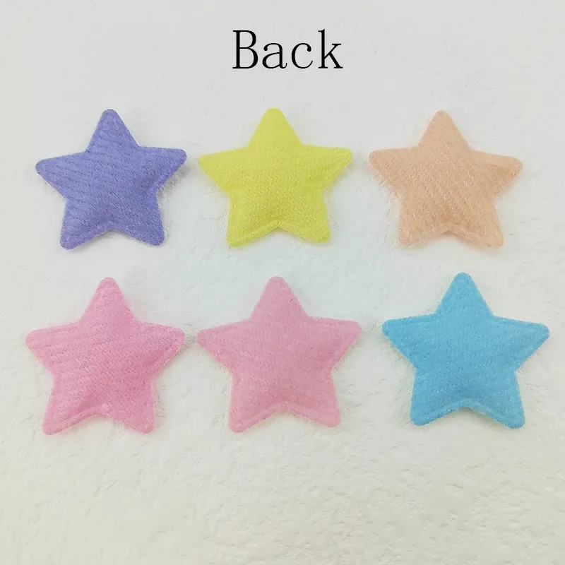 100Pcs 3CM Shiny Star Applique Padded Patches For Clothes Hat Crafts Sewing Supplies DIY Headwear Hair Clips Bow Decor