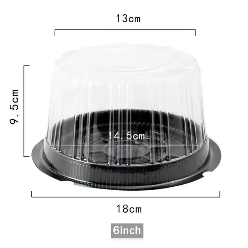 100pcs/Los 3/4/5/6 Zoll transparente Kuchenbox Plastikkuchen und Verpackung klarer Cupcake Muffin Dome Halter Koffer Hochzeit