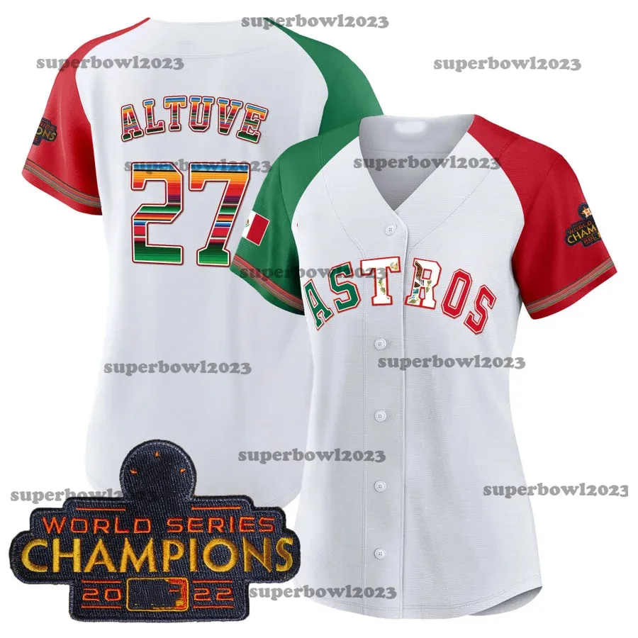 Custom 2024 Mexico Astros Jersey Bregman Altuve Alvarez Pena Verlander Valdez Hader Bagwell Abreu
