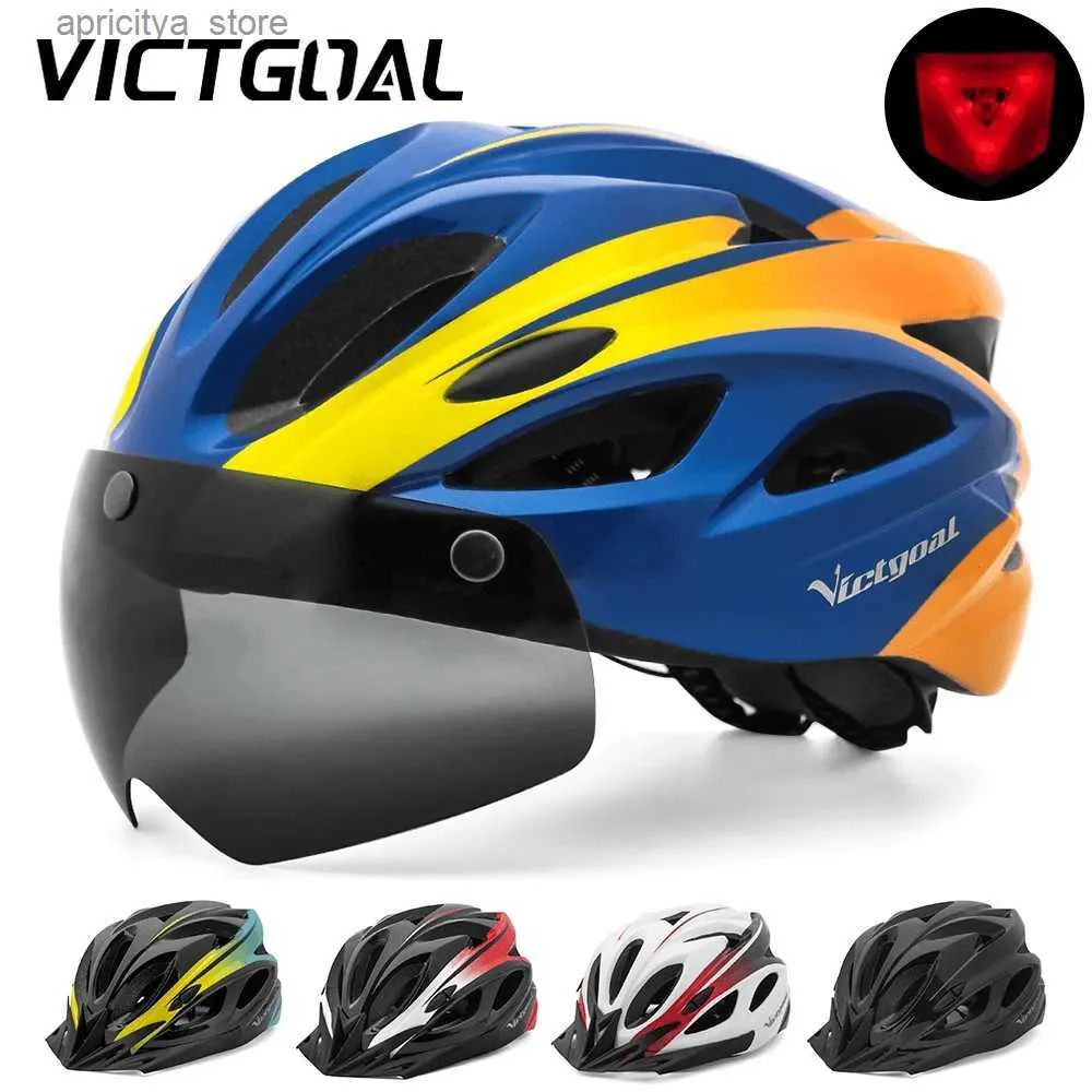 Casques de cyclistes Casque de bicyc victgoal pour hommes Tailloir Magnetic Goggs UV400 NS Visor Sun Casques Colcling MTB ECTRIC SCOOTER Bike Safety L48