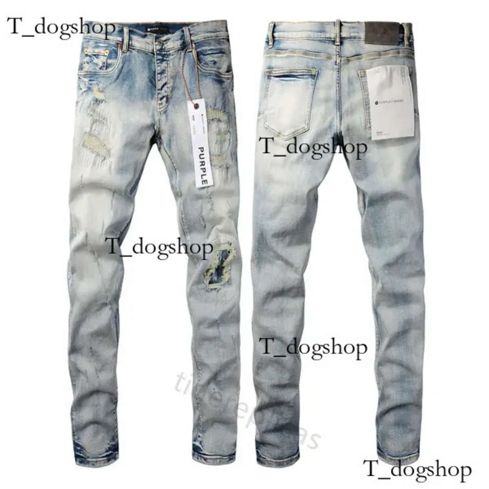 Lila designer för män jeans vandring byxa rippade hiphop high street mode varumärke pantalones vaqueros hombre motorcykel broderi nära montering 899