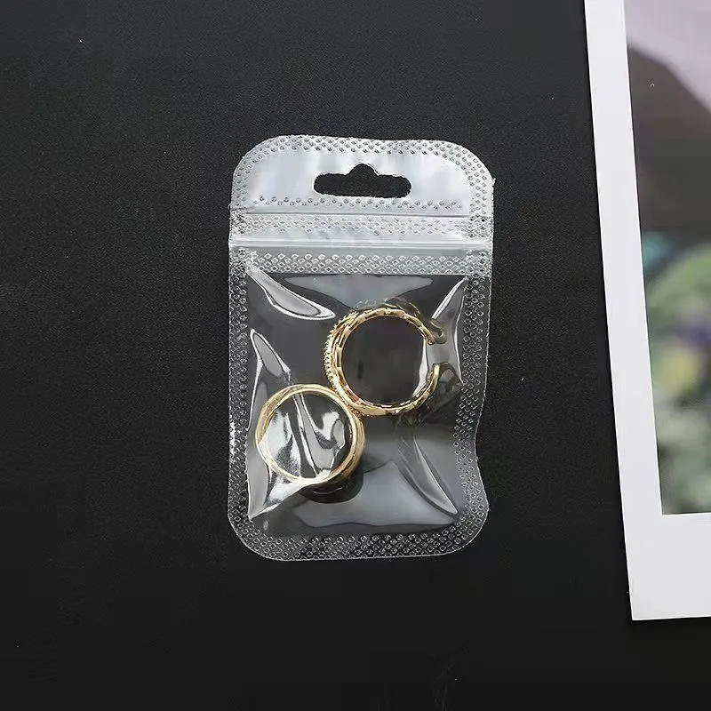 50 stcs transparante plastic zakken hersluitbare zakje sieraden verpakking opslag oorbellen ketting ring display zelfafdichtingzak