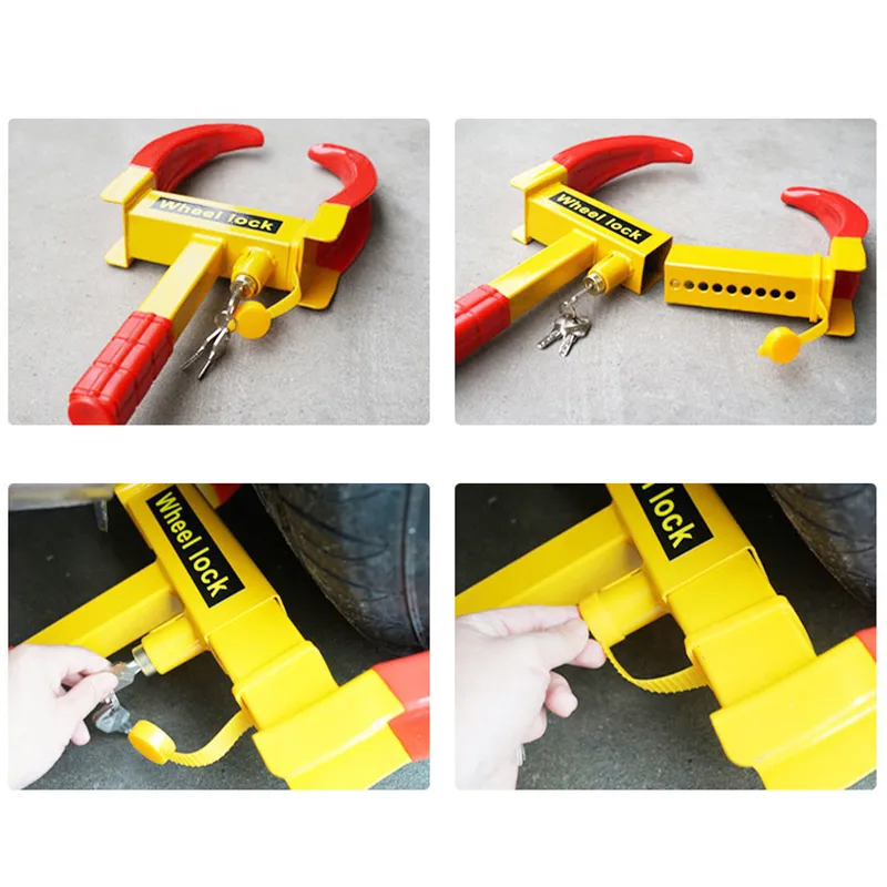 thumbnail image 2 of 2-Pack Anti-Theft Wheel Lock Clamp Boot – Adjustable Tire Claw For Car, Truck, Trailer, 180-300mm 2 of 4