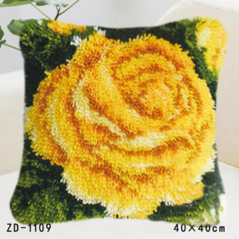 Kits de tapis à crochet verrouillage oreiller fleur de fleur de fleur en série la casa de papel à crochet broderie d'aiguille d'aiguille