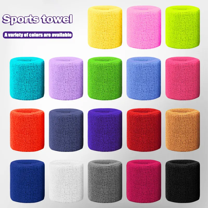 Opaski dresowe Ustaw kolorowe opaskę na rękę Elastyczne atletyczne atletyczne pot w pochłaniającym ręcznik dla mężczyzn i kobiet.