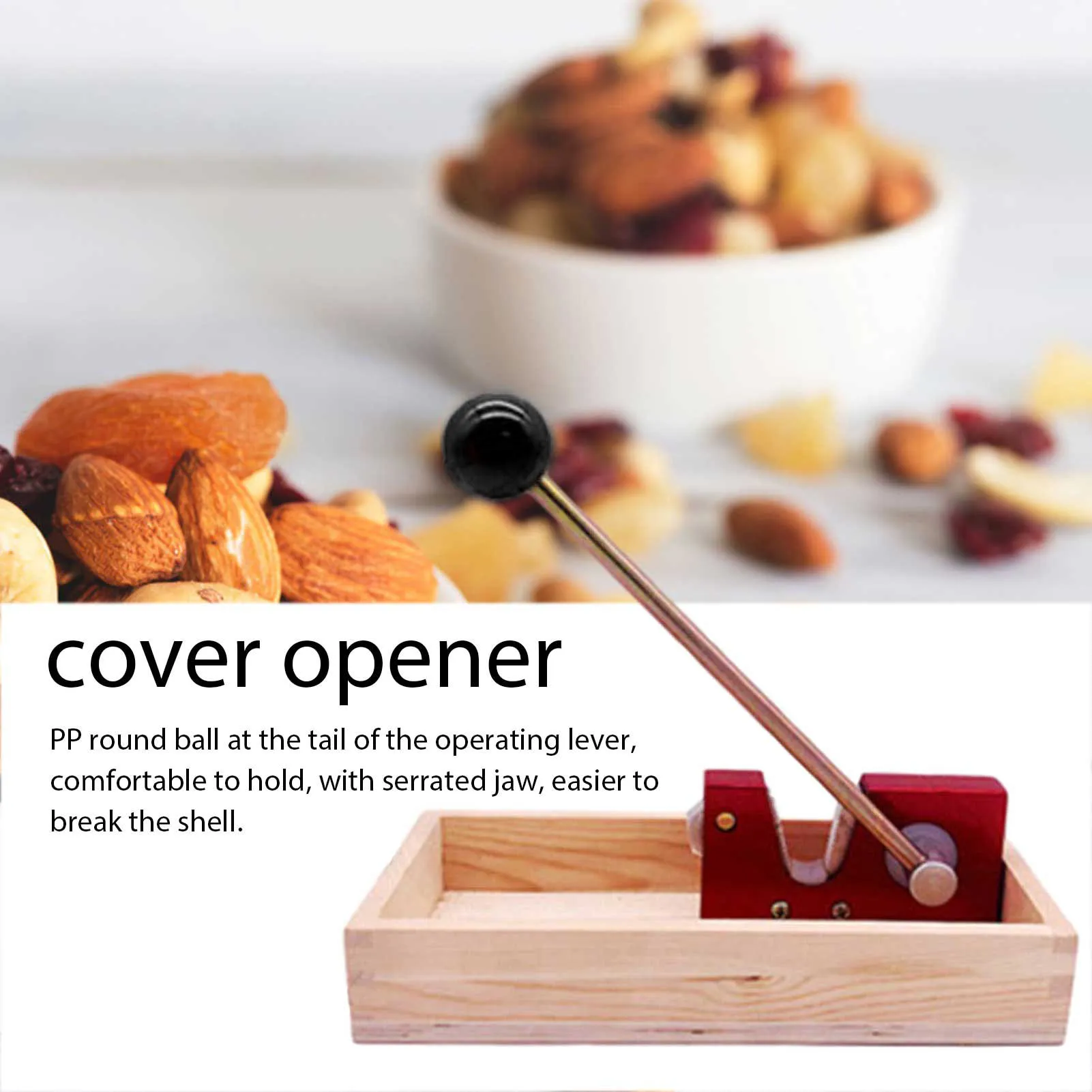 Innovatieve hefboomhandleiding Notenkraker Noot Tongs Pecan Nut Cracker Opener Tool met organiseren Desktop voor noten Macadamia Pecannoten