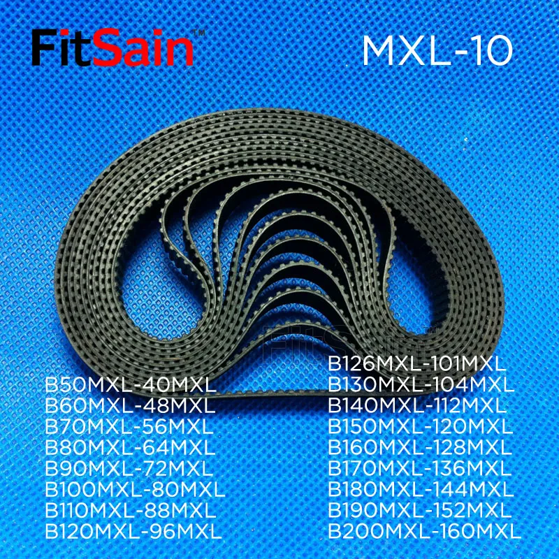 Fitsain-MXL Gummigürtel Breite 10mm Timinggürtel B70MXL B80MXL B90MXL B100MXL B110MXL B120MXL B126MXL B130MXL