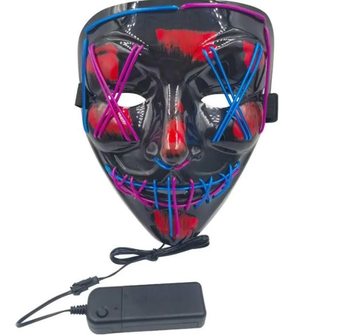 2023 Festive Party Halloween Toys Mask LED Light Up Funny Masks The Purge Election Year Great Festival Cosplay Costume Supplies