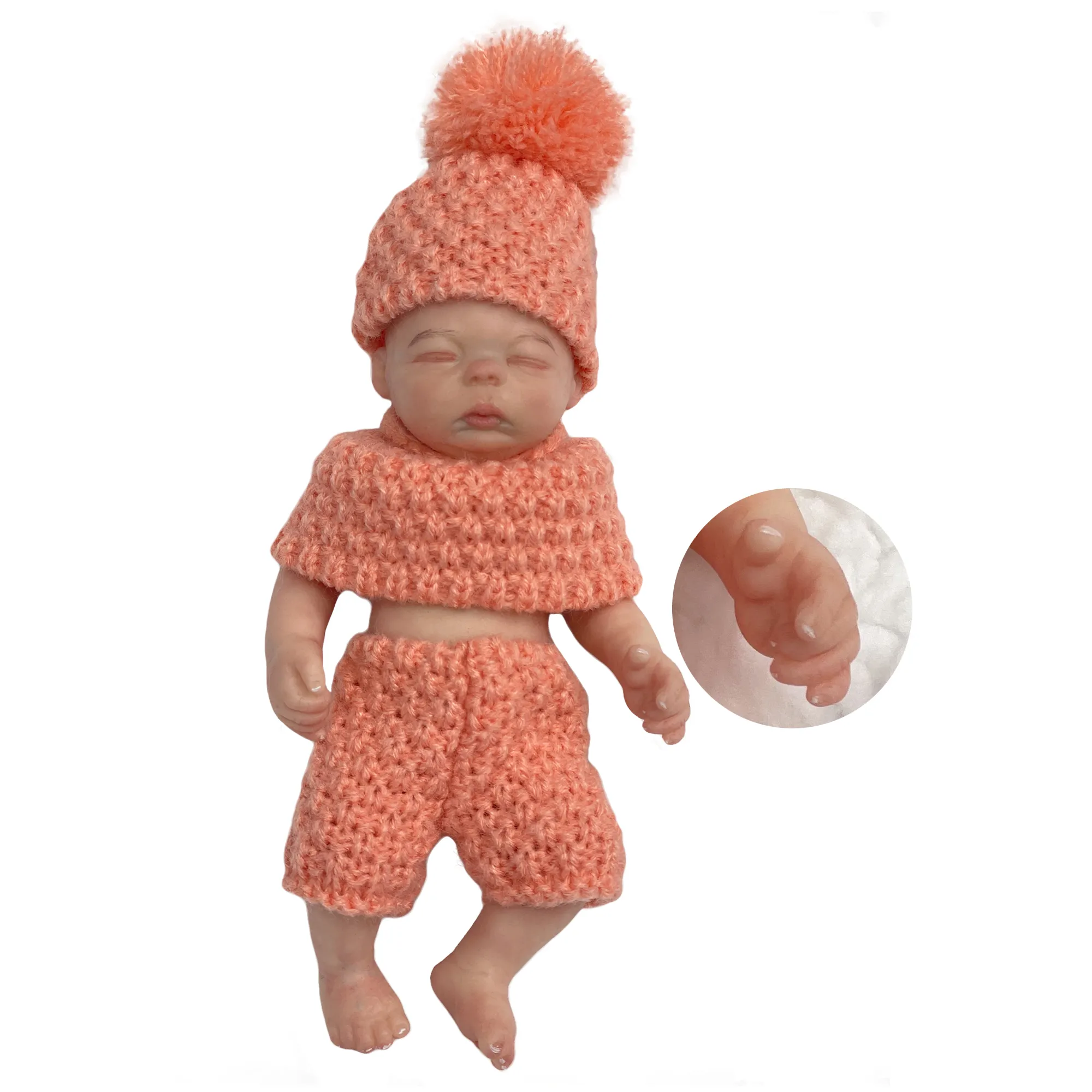 Abenduot 15inch Full Body Solid Silicone Baby Doll Lifelike
