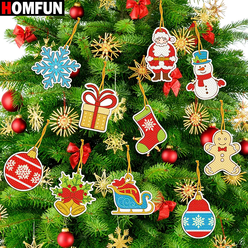 Homfun Diy Diamond Painting Christmas Tree Santa Claus Perceuses Perceuses Special Shape Embroides Decorations Home Gift