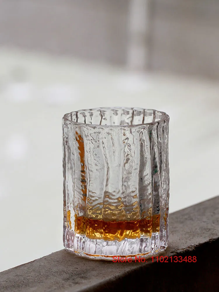 Giapponese Edo Crystal Kinoshin Whisky Glass Aoki Whisky Cup Old Fashioned Bark Pattern Wine Glass Stringy Snifters Brandy Snifters