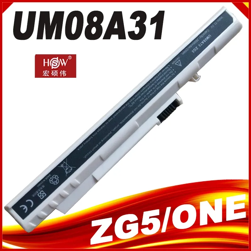 Batteries White Laptop Battery For Acer UM08A31 UM08A32 UM08A51 UM08A52 UM08A71 UM08A72 UM08A73 For Aspire One 10.1" 571 8.9" A110 D210