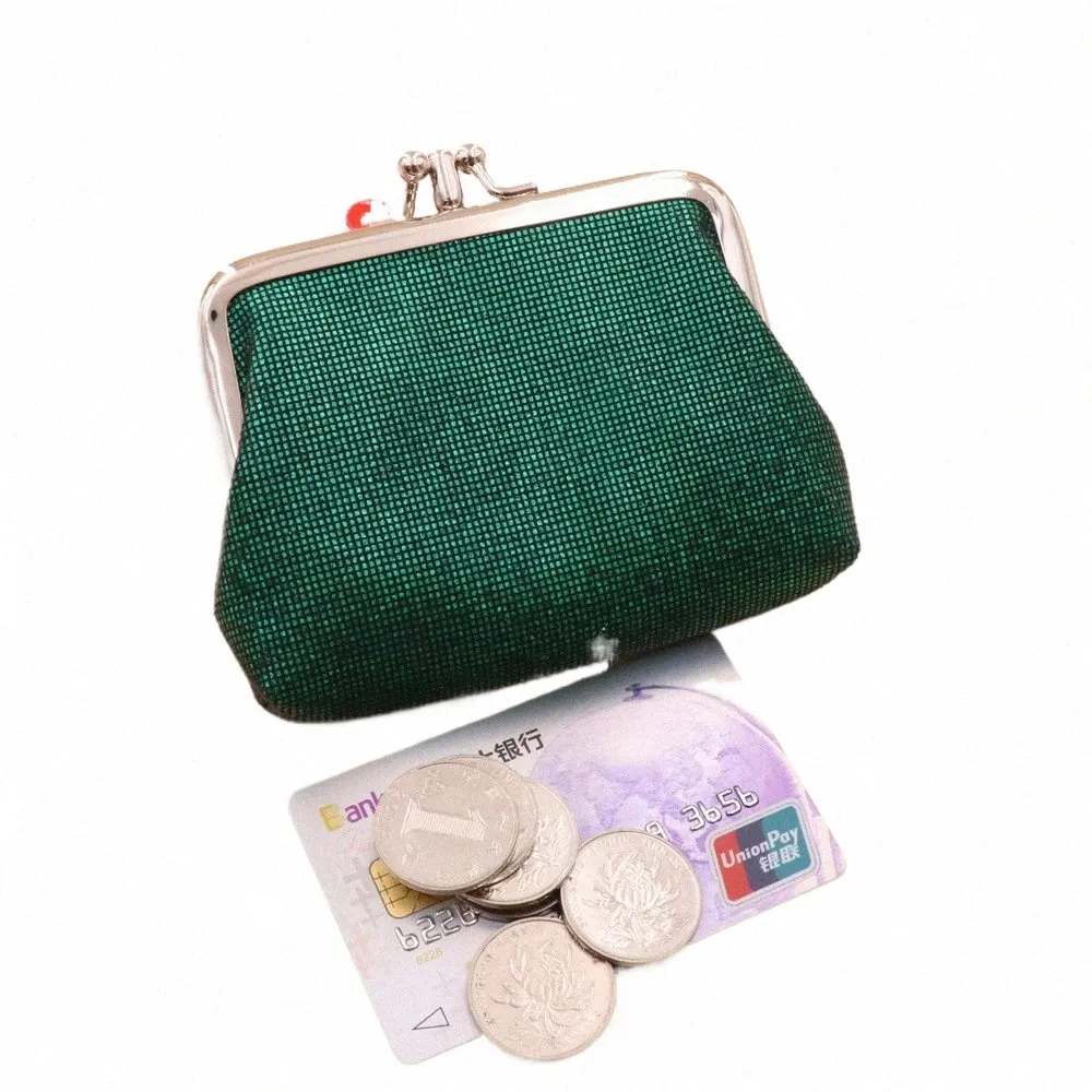 Glitter Short Purse Women Double Layer Kvinnor Plånböcker Kort PU -lädermynt Purse Mini Wallet Retro Coin Purse For Women Wallet W2ij#