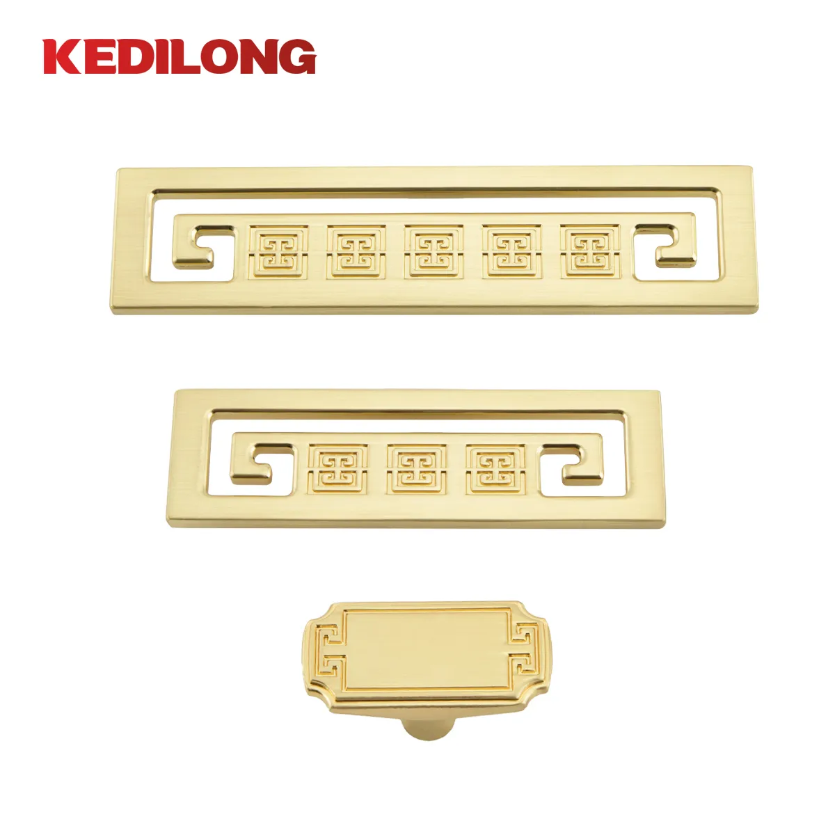 Meubels hardware licht luxe vierkante patroon gouden handgreep zink legering keukenkastje bed lade knop kast hendel