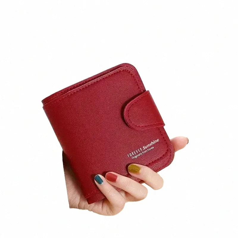 Женские кошельки 2023 Новый роскошный бренд красный черный маленький мини -кошелек для монеты держатель карт Lady Wallet Zipper Женская кожаная пряжка M6UQ#