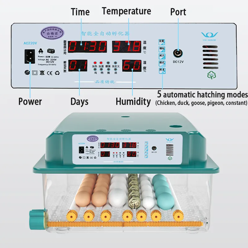 Inkubator jajka w pełni automatyczna wylęgarnia brooder maszyna Turner Home Controller Farm Egg Inkubator Kurczaki ptak