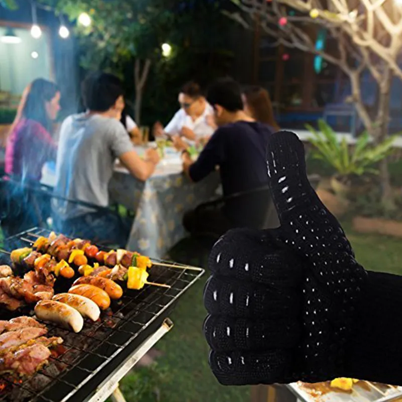 WALFOS Extreme Heat Resistant BBQ Gloves Grill Gloves Cooking Glove Oven Mitt for Kitchen Baking Tools