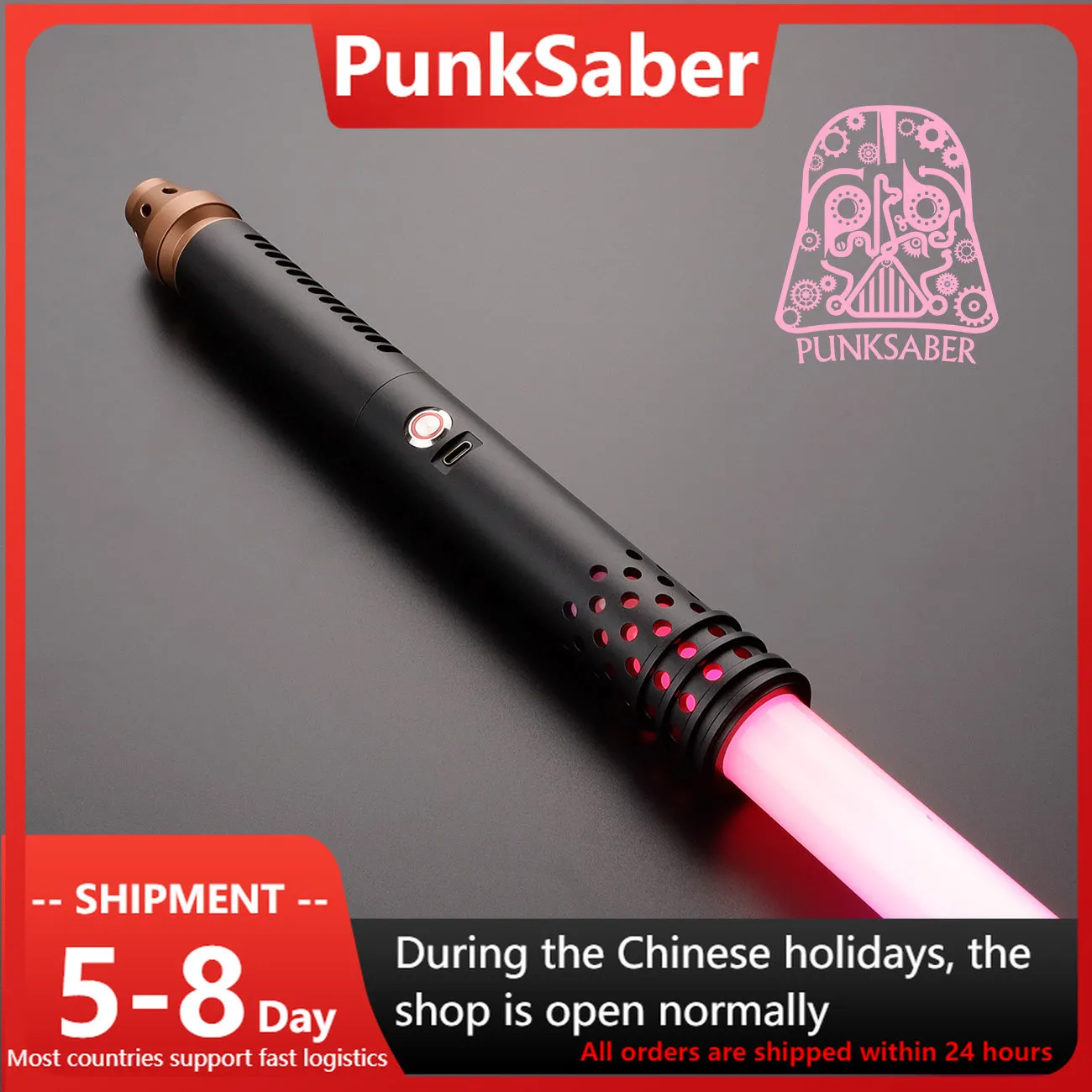 PunkSaber Lighsaber 92CM Metal Hilt Heavy Dueling Laser Sword Smooth Swing 12 Sound 12 RGB Light-Up Toys Xenopixel Lightsaber