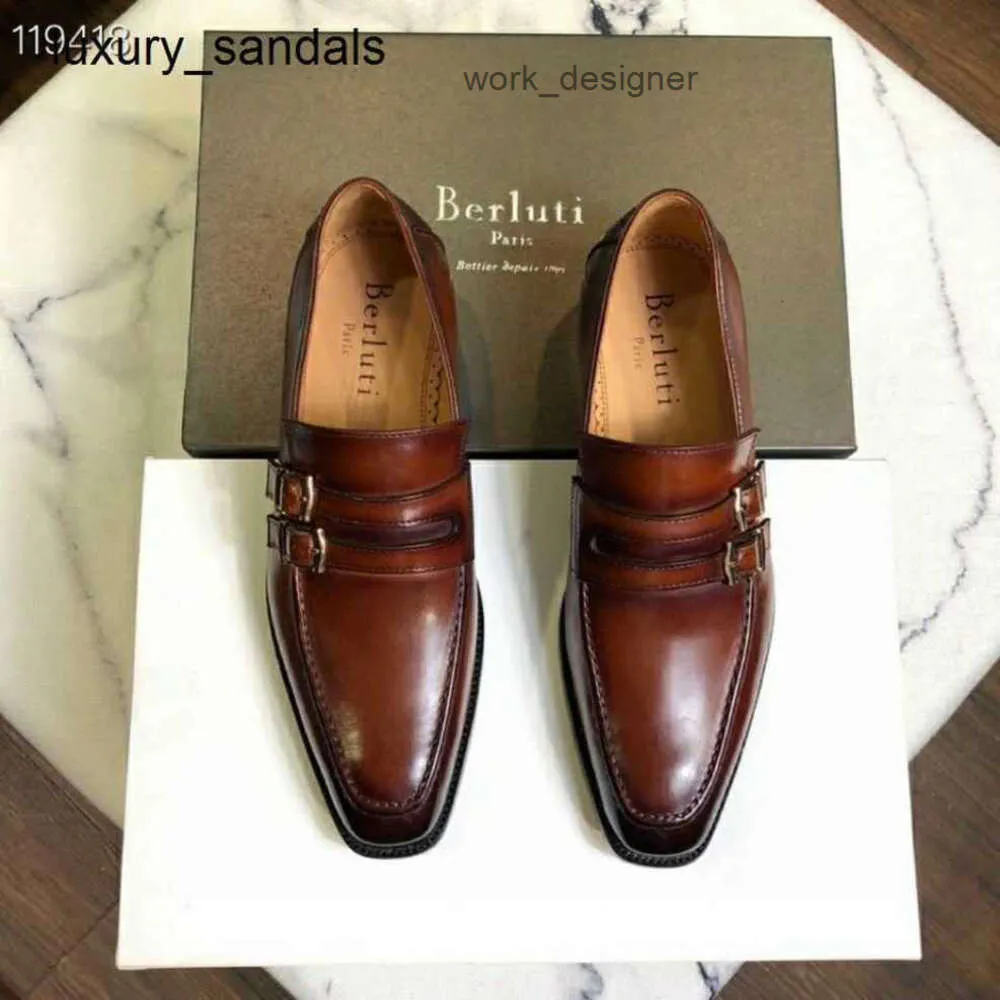 Berluti Mens habille chaussures chaussures en cuir Nouvelles affaires bruti mens décontractées à la mode et beau oxford un pas Lazy RJ 35fp zllt rcdc