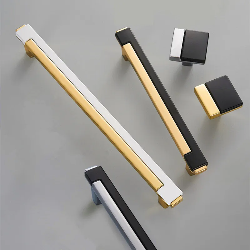 AOBT Zinc Alloy Kitchen Cabinet Handles Black and Bright Gold Drawer Pulls  and Knobs from Dhgate Other Door Hardware - price 6.56
