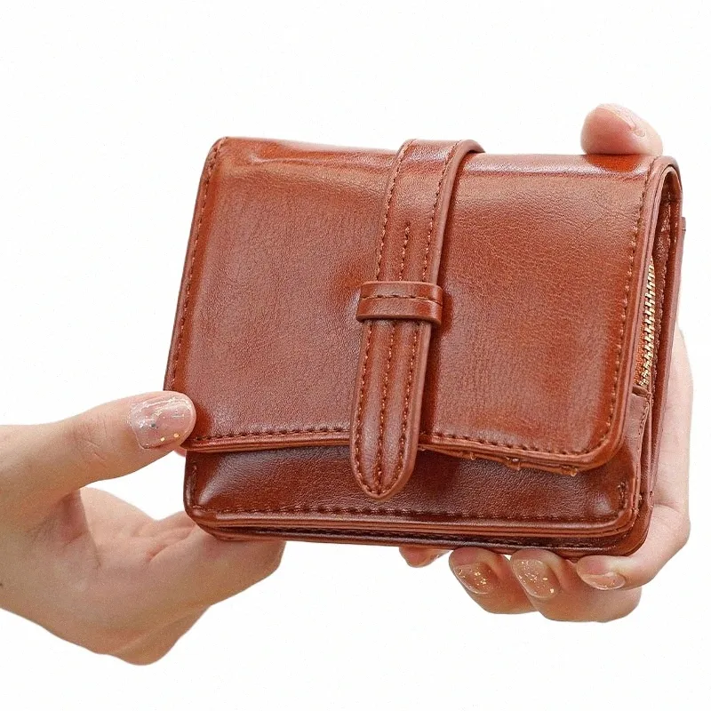 女性の財布と財布PUレザーウォレット女性ショートハスプ財布小さな固体コインカードホルダーNew Carteras Dropship R3JG＃