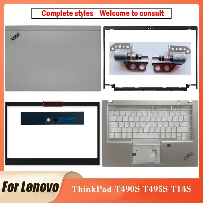 Przypadki Nowy oryginał dla Lenovo Thinkpad T490S T495S T14S Series Laptop LCD Tylna pokrywa przedniego Zawiki Palmrest Umor T490S