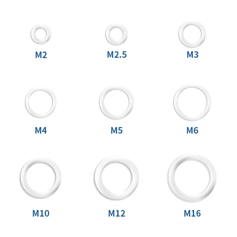 10/30/50pcs Aluminum Flat Gasket Washer Plain Gasket Nut and Bolt Set Metal Ring Seal M4 M5 M6 M8 M10 M12 M14 M16 M18 M20 M22