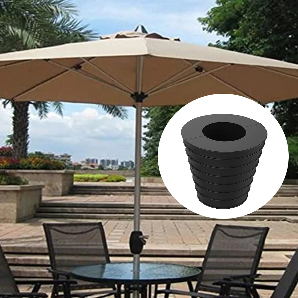 brown patio table 6 seater with umbrella Sunshine Valley Outdoor Table and Chairs 6 -Piece Black Patio Dining Set Steel Square Table with 4 Brown Swivel Chairs and Umbrella Included