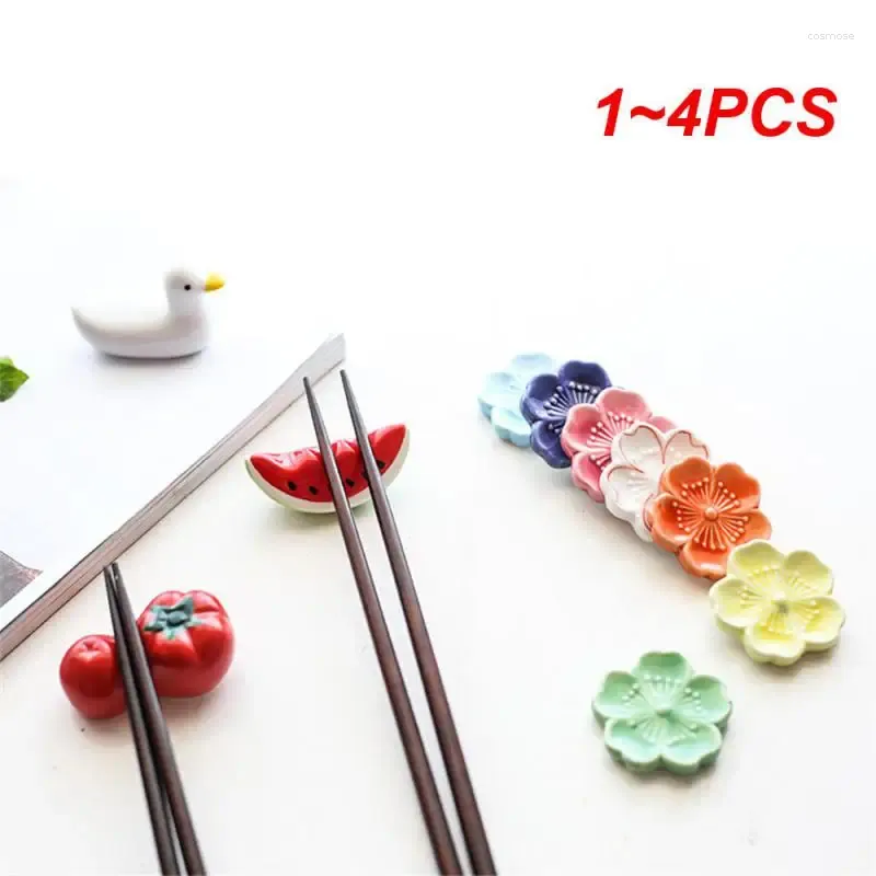 Bacchette da 1-4pcs cuscino plum fiore in stile giapponese un cucchiaio creativo a rack cartone animato