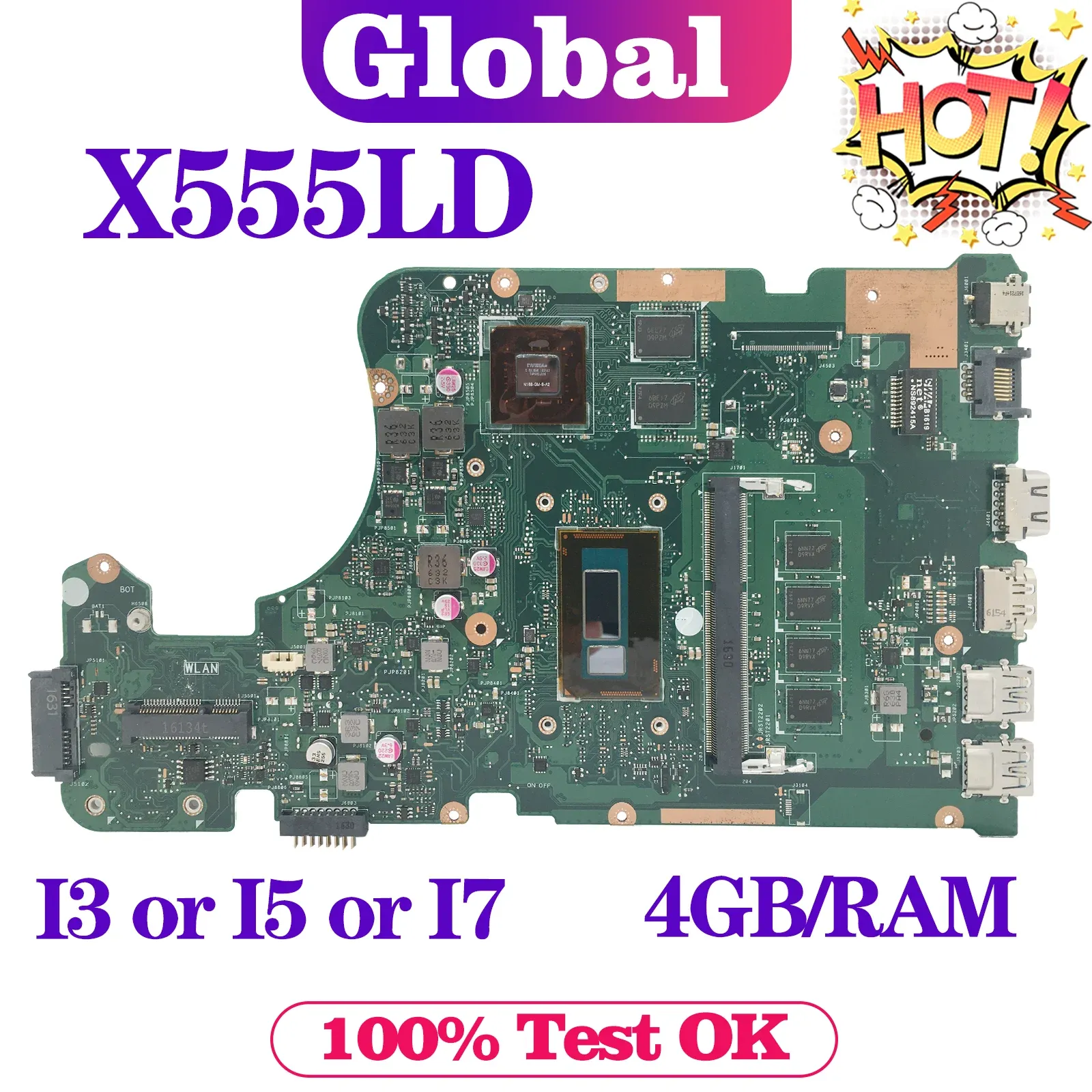 اللوحة الأم X555L A555L K555F F555L MAINBOARD لـ ASUS X555LD X555LP X555LN X555LB X555LI X555LF X555LJ X555LDB LAPTOP MOTHER