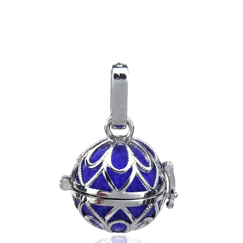 Couleur argentée Cage de perle ou perles Aromathérapie diffuseur charme pendant hommes