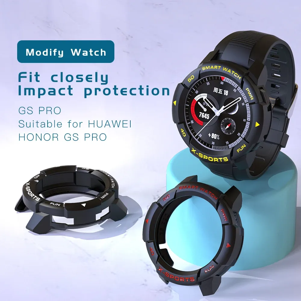 Huawei Honor GS Pro GS Pro Smart Watches Sport Cover TPU Kabuk Koruyucusu Sikai Spor Aksesuarları 2PCS 2.5D 9H HD Film Şarj Cihazı