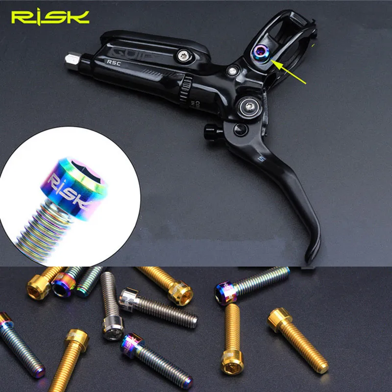 Rischio 2pcs M5x25mm Titanium MTB Leve freno bici bullone fisso per guida RS RS RSC Mountain Bike freni a mounta