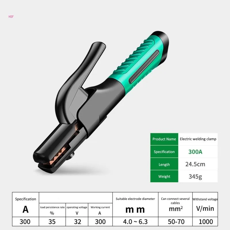 300A/600A/800A Electrode Holder Welding Rod Clamp Insulated Copper Clip for Welding Project Machine Accessories